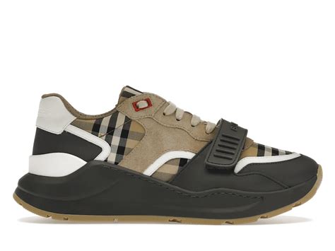 archive beige burberry|Vintage Check and Leather Sneakers in Archive beige .